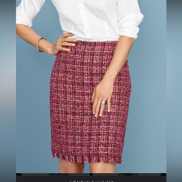 Talbots tweed fringe hem A-line Skirt size 10 - Picture 1 of 8